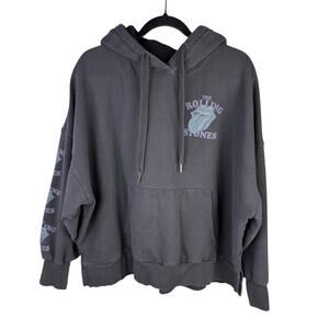 AE American Eagle This Feels Seriously Huggable Rolling Stones Gray Hoodie Sz M